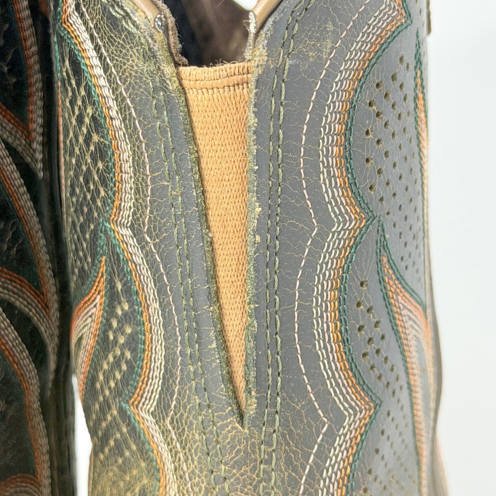 Durango Rebel Pro Womens 8.5M Western Boots Brown Olive Green Leather DRD0378 - Picture 13 of 16